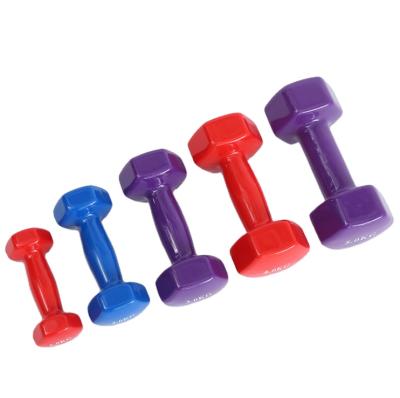 China Wholesale Fitness Home Gym Use Hex Dumbbell Environmental Protection Dumbbell Portable Colorful Rubber Dip Dumbbell for sale