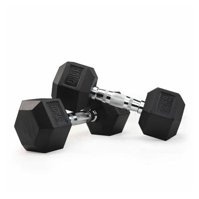 China Factory direct sale universal rubber hex dumbbell with competitive price for sale