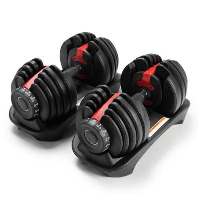 China Free Set Eco-friendly Dumbells Weight 24kg 52.5lbs Adjustable Weight Equipment Gym Bodybuilding Dropshipping Dumbbell for sale