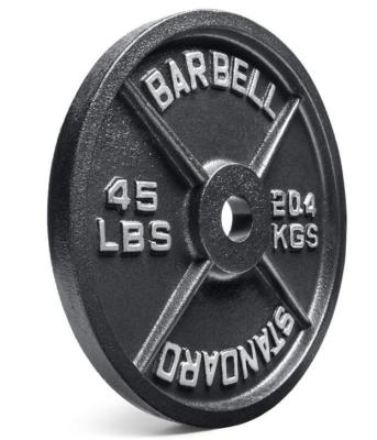 China Universal Wholesale Barbell Competition Cast Iron Bodybuilding Bumper Weight Plates Weightlifting Barbells for sale