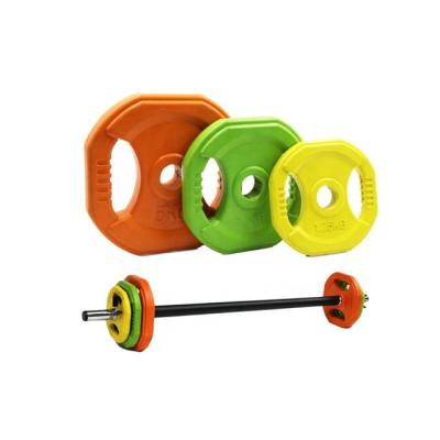 China Home Use Fitness Equipment Gym Weightlifting Barbell Set Home Adjustable Rubber 20kg Barbell Set for sale