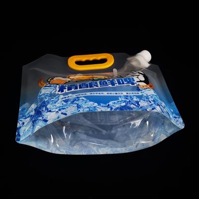 China 2.5L food packaging spout doypack drinking water juice wine beer moisture proof plastic bag with handle for sale