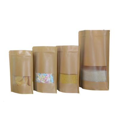 China Food Packaging Moisture Proof Doypack Stand Up Pouch Single Brown Kraft Paper Bag for sale