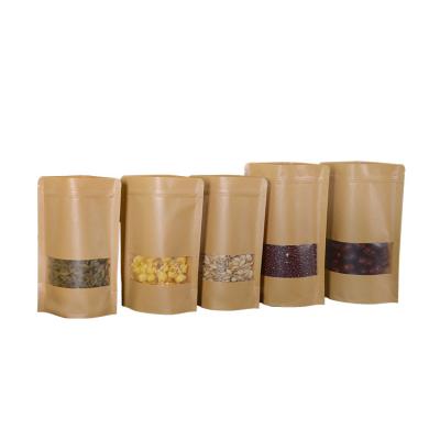 China Stand Ziplock Pouch Recyclable Kraft Paper Tea Coffee Snacks Packaging Bag for sale