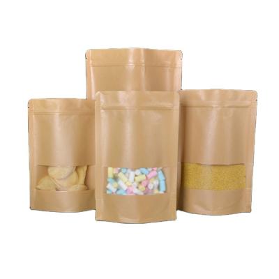 China Doypack Brown POS Paper Packaging Recyclable Pouches Food Packaging Zipper Bags for sale