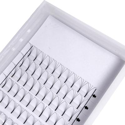 China Korean PBT Fiber 4D 0.07mm C Loop Lashes Pre Made Fans Long Stemming Heat Boned Private Label Eyelash Extension for sale