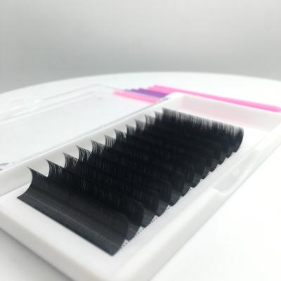 China Natural Handmade Long Auto Fan 0.03 0.05 0.07 C D Curls 16 17mm Lash Extension Easy Volume Lashes One Second Bloom Lashes for sale