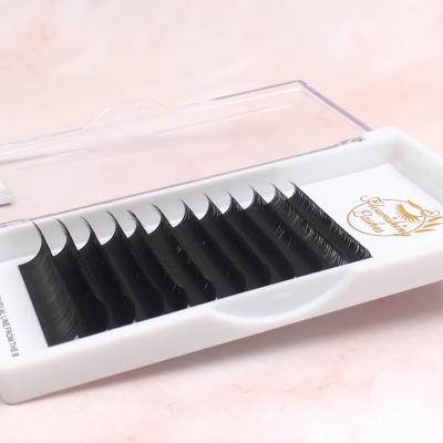 China 0.20mm D Long Natural Curl 8-15mm Blend Flat Lashes Split Tips Lashes False Mink Eyelashes for sale