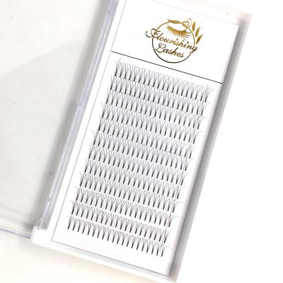 China Long Natural Qingdao Flourishing Lashes Pre Made Eyelash Extension 3d Fans Heat Bonded Unique Lashes for sale