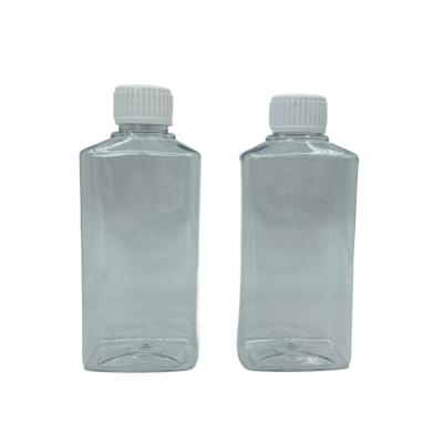 China Refillable Square PET Pump Bottle Mouthwash 250ml Clear With White Cap for sale