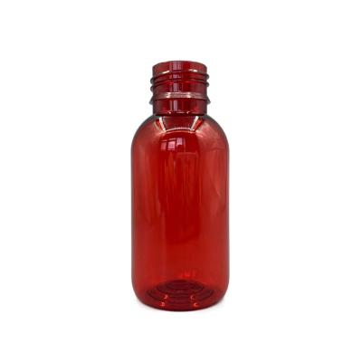 China Against UV Empty Plastic Syrup Bottles 100ml 3.52OZ Round With Tamper Evident Cap for sale