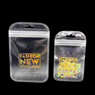 China Zipper Moisture Proof Clear Bag Eco Friendly Packaging Pouch With New Design Fashion Hot Stamping Plastic Bags For Accessories for sale