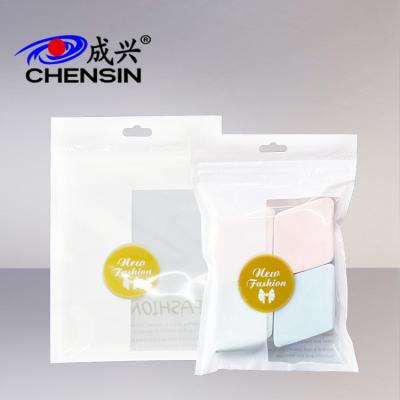 China Moisture Proof Cosmetic Bag Packaging Powder Blast Zip Lock Bags With Folders Plastic Bags New Fashion Printed White Plastic Bag for sale