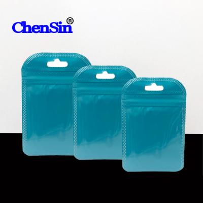 China Moisture Proof Cyan Clear Front Zipper Pouch Bags Cute Color Toy Bags For Kids Customized Design Printed Bags for sale