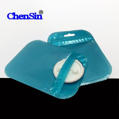 China Beauty Packaging Moisture Proof Bag For Clear Zipper Pouch Clear Cyan Color Bag Hair Ornament Plastic Packaging Front Bags for sale