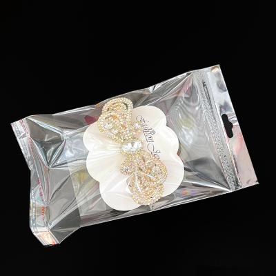 China Hairpin Card Quality Earring Necklace Plastic Bag Thickened Moisture Proof Bag Transparent Self Adhesive Hair Jewelry for sale