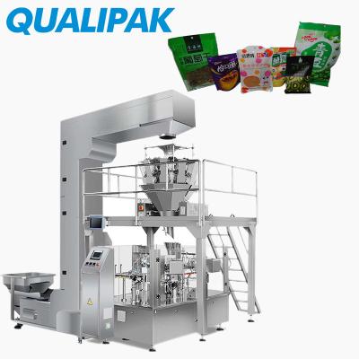 China Automatic food Qualipak zipper premade bag doypack pouch rubber rings weighing packing machine for sale