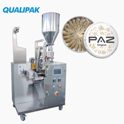 China Food Qualipak CE Approved Automatic Vertical Shisha Snus Tobacco Packaging Machine Price for sale