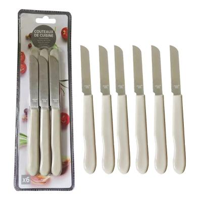 China Swiss Classical Fruit And Vegetable Spear Point Edge Kitchen Viable Straight Plastic Handle PP Peeling Knives for sale