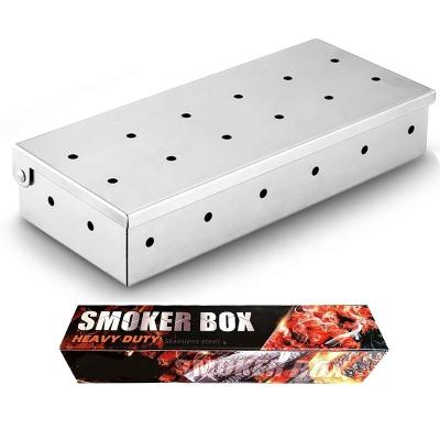 China Easily Cleaned Grill Tool BBQ Meat Won't Deform Thicker Stainless Steel Smoker Box for sale