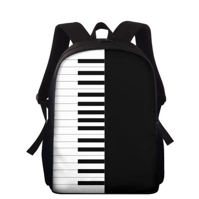 China Schoolbag Waterproof Fashion Mochila Cute Music Note Piano Design Printed Children School Backpack Piano Print Backpack Women's Backpacks for sale