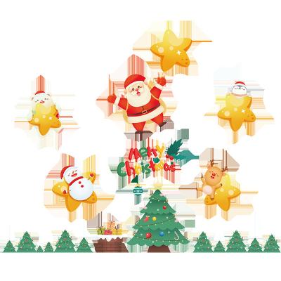 China Eco-Friendly Manufacturer Waterproof Custom Christmas star Santa Claus  Window Decal Sticker  Cling Sticker Office Home shopping mall Decor for sale