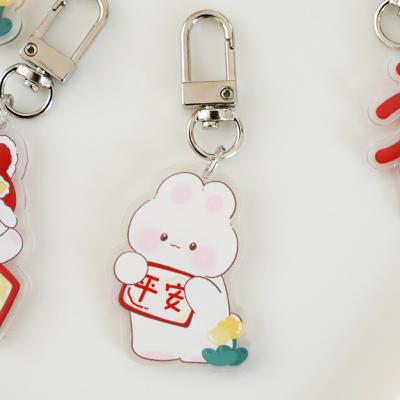 China Advertising Wholesale Make Your Own Keychain Custom LOGO Printed Acrylic Charms Free High Clear Plastic Keychain for sale