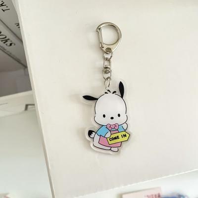 China Advertising Custom colorful cute bear logo design plastic acrylic keychains for bags for sale