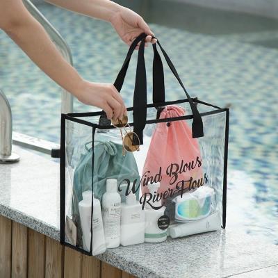 China arming & New Arrival High Quality Disarmament Women's Clear PVC Beach Bag Waterproof PVC Tote Bags With Custom Logo for sale