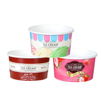 China Disposable Disposable Customized Logo Printed Soup Yogurt Ice Cream Cup Ice Cream Paper Cup for sale