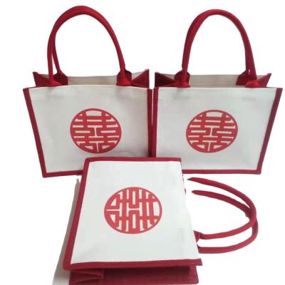 China Wholesale New Arrival Custom Logo Printed Jute Bag Eco-friendly Jute Tote Bag Eco-Friendly For Wedding for sale