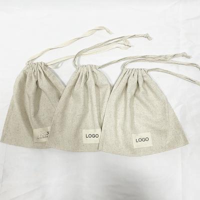 China Custom Logo Printed Gift 100% Cotton Double Twine Shoe Dust Shopping Canvas Drawstring Bag for sale