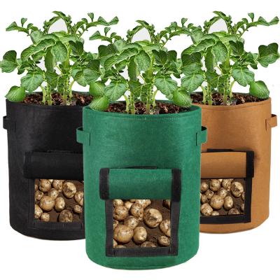 China Customized Size Durable 400g Felt Wholesale Grow Bag for sale