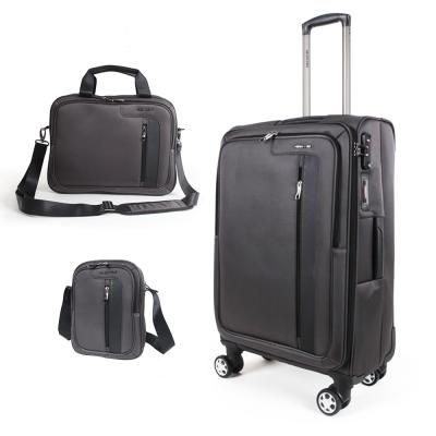 China Universal Wheel Fabric Travel Expandable Luggage Sets Factory Price Trolley Suitcase Trolley Luggage Match Bag Set for sale