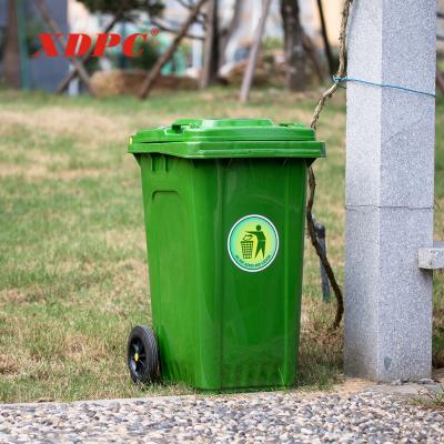 China Green Color 360l Waste Bin Plastic Viable Outdoor Waste Recycling Dust Bin For Sale for sale