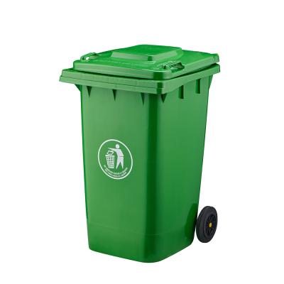 China Sustainable Outdoor 240L Trash Can Plastic Bin With Lid And Wheel for sale