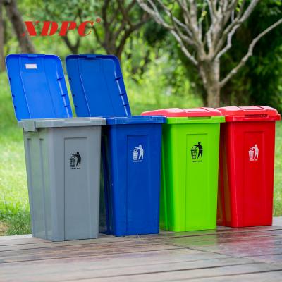 China Sustainable Portable 50 Liter Two Compartment Waste Bin Outdoor Public Plastic Mini Bin For Park for sale