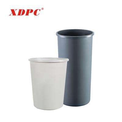 China Sustainable American Style Round Design Hotel Advertising Plastic Recycle Trash Can Waste Bin With Cover for sale