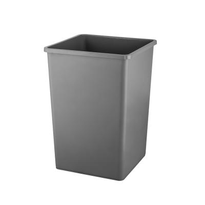 China Viable Hotel Plastic Dust Bin 35 Square Gray 50 Gallon Trash Can for sale