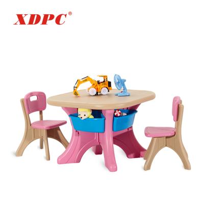 China Eco-friendly new china cheap style baby plastic kids play school bedroom furniture set chairs and table for sale