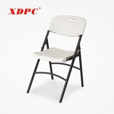 China Eco-Friendly Porcelain Supplies Hot Sale White Blow Plastic Folding Chair for sale