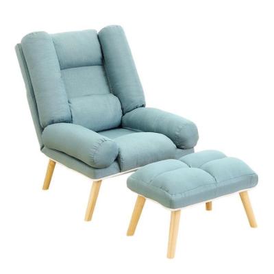 China Removable cover adjustable recliner living room furniture wooden leg canvas cover folding single sofa chair for sale