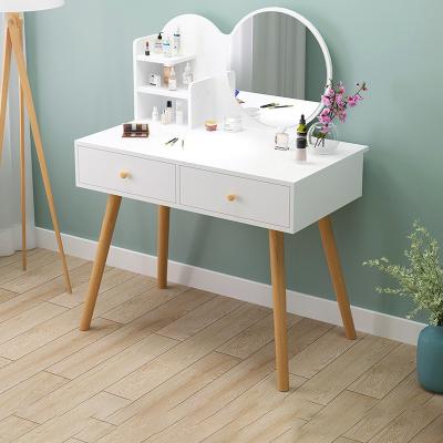 China Nordic Style 3 Drawers Adjustable Home White Furniture Dresser Removable Makeup Table With Stool for sale