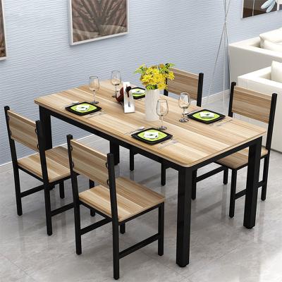 China Foldable Modern Furniture Dining Table Chair Set Steel-Wood Dining Table And Chair for sale