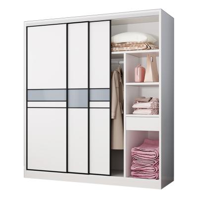 China Factory Adjustable Low Price Simple Wooden Bedroom Furniture (Others) Sliding Wardrobe for sale