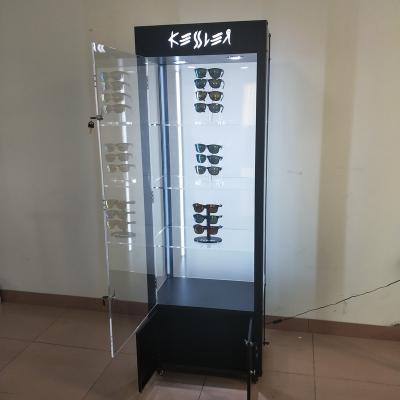 China Supermarket; Store chain ; Square ; Retail store ; multiple ettc sunglasses shop wood eyeglass stand mirror acrylic eyewear floor lockable glass led display sunglass display showcase for sale