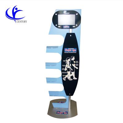 China Custom magnetic retail plastic portable child sports stand levit metal mdf shoe floating display stand for sale