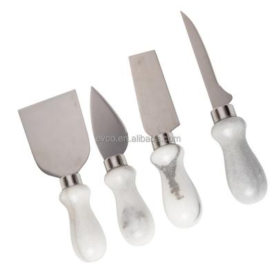 China Viable Set Of 4 Cheese Knife Cheese Knife Gift White Marble Set Cheese Knives for sale