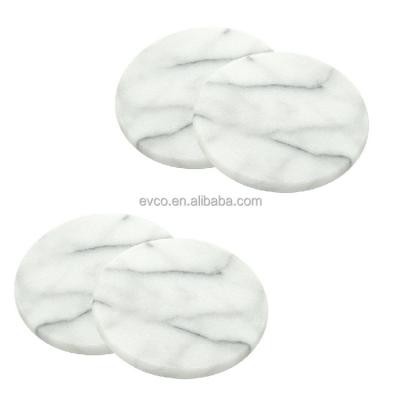 China Sustainable White Marble Coaster Set Of 4 Coasters Set Coasters For Beverage for sale