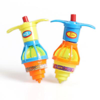 China Funny PP Plastic Kids Blink Spinning Top Toy With Lights High Quality Bounce Spinning Top for sale